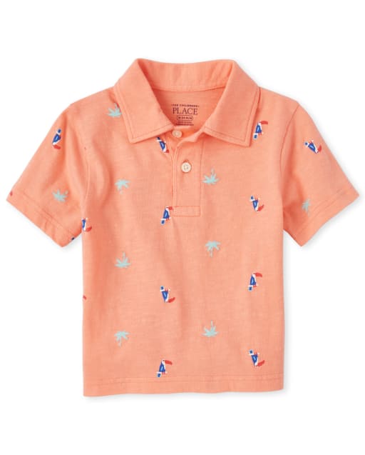 Polo de punto a juego con estampado para bebés y niños pequeños