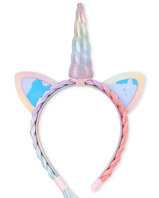 Girls Holographic And Glitter Unicorn Hair Extension Headband