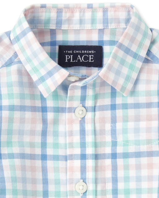 The Childrens Place Baby Boys Toddler Plaid Poplin Button Down Shirt