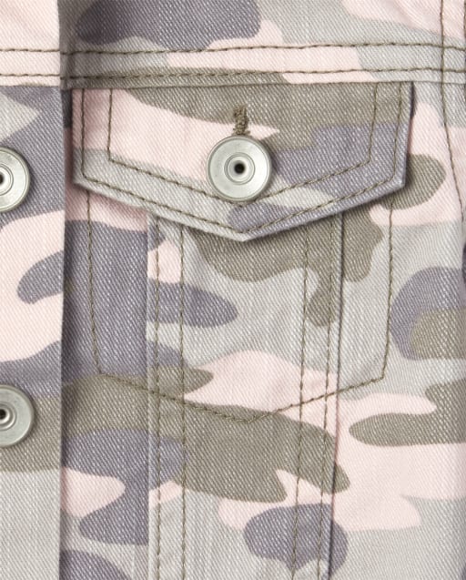 girls camo denim jacket