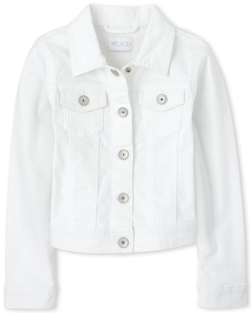 girls white denim jacket
