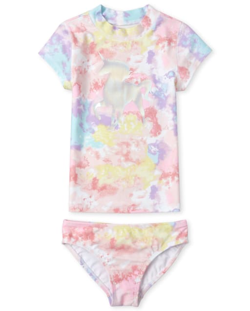 Maillot de bain Rashguard tie-dye pour fille