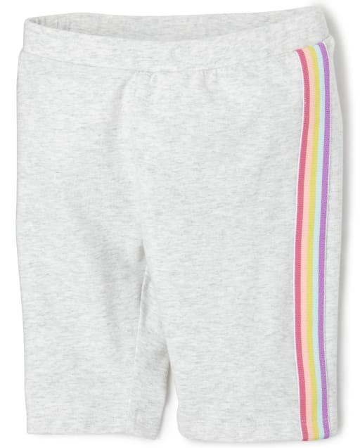 Girls Rainbow Side Stripe Bike Shorts