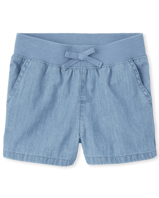 Girls Denim Matching Pull On Shorts