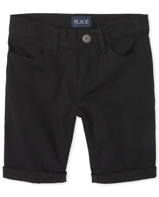 Girls Roll Cuff Denim Skimmer Shorts