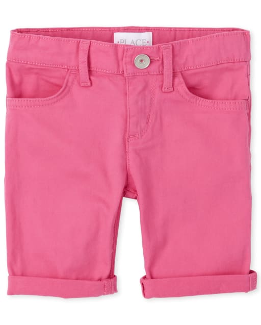 Girls Roll Cuff Denim Skimmer Shorts