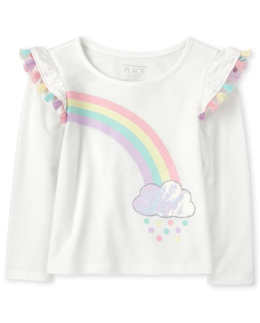 Haut arc-en-ciel à franges pour bébés et petites filles