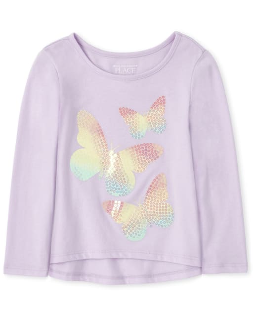 Top asimétrico con adornos para bebés y niñas pequeñas