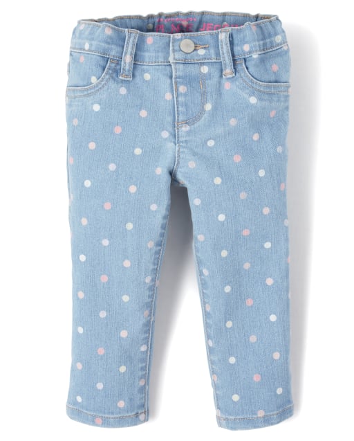 Baby And Toddler Girls Dot Denim Jeggings