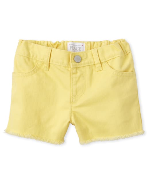 Baby And Toddler Girls Frayed Hem Denim Shortie Shorts
