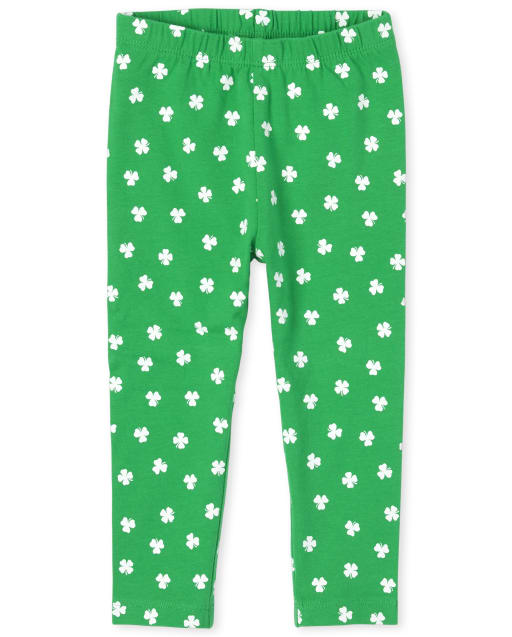 Baby And Toddler Girls St Patrick S Day Shamrock Print Leggings