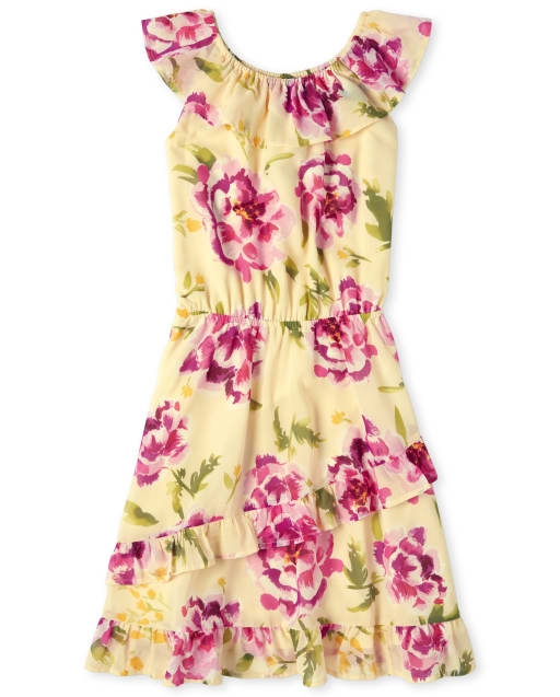 Womens Mommy And Me Floral Matching Ruffle Dress