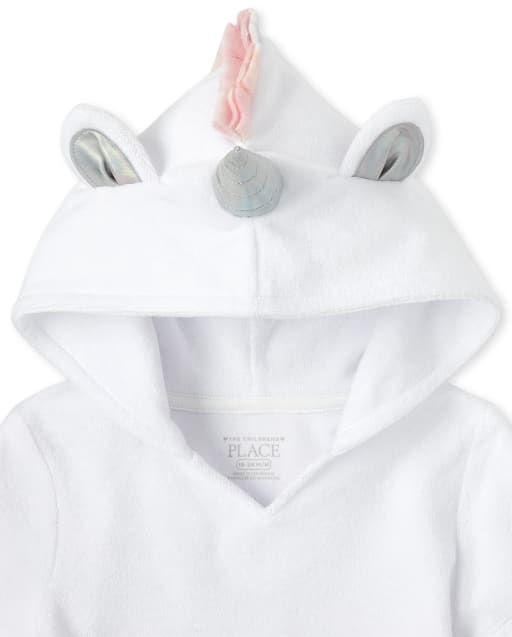 Baby And Toddler Girls Short Sleeve Unicorn Terry Cover Up