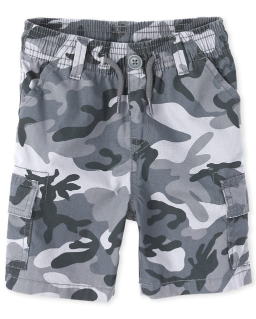 Shorts cargo sin cierres de camuflaje para bebés y niños pequeños