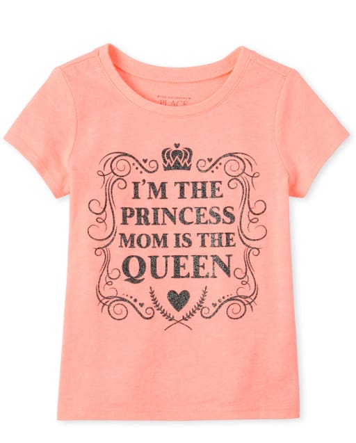 Baby And Toddler Girls Glitter Princess Graphic Tee