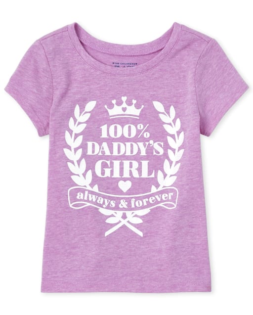 Baby And Toddler Girls Short Sleeve Glitter 100 Percent Daddy S