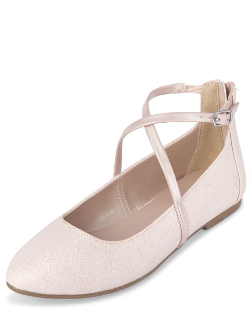Girls Cross Strap Ballet Flats
