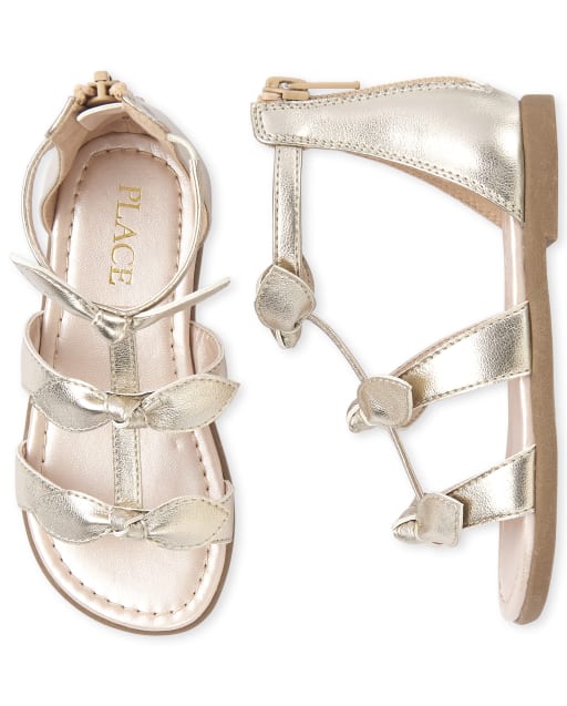 girls metallic sandals