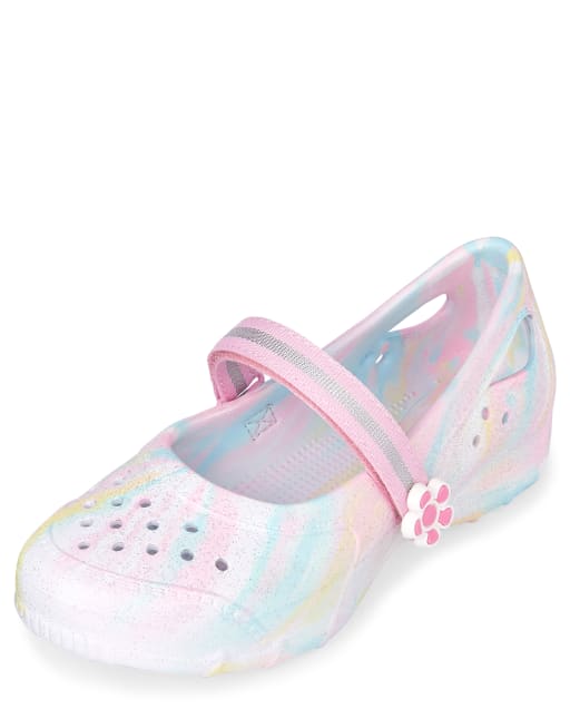 Girls Glitter Flower Matching Water Shoes