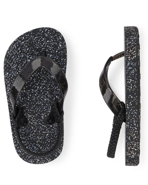 girls glitter flip flops