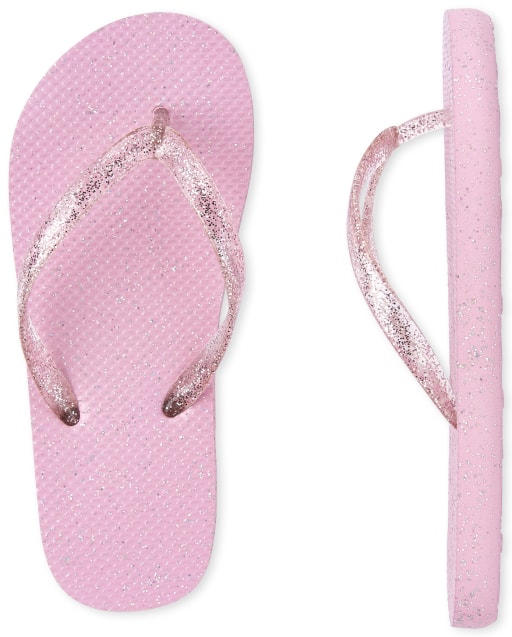 pink sparkly flip flops