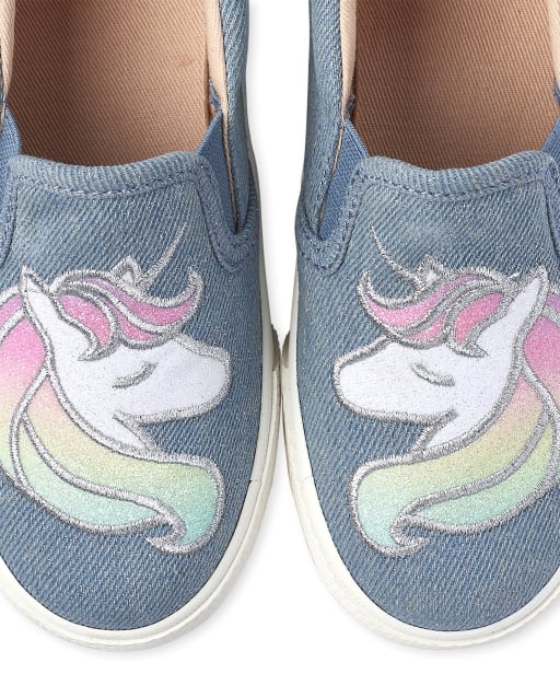 Girls Glitter Embroidered Unicorn 