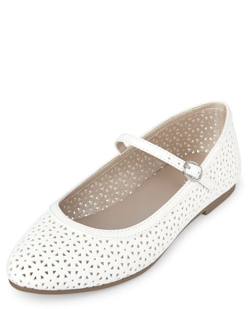 Girls Laser Cut Ballet Flats