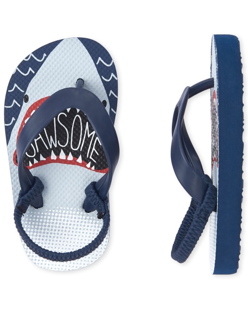 boys shark flip flops