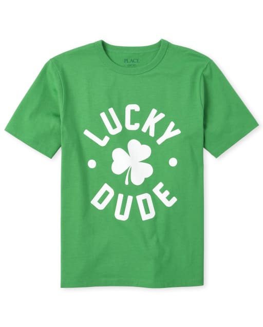 Camiseta con estampado de trébol Lucky Dude para niños