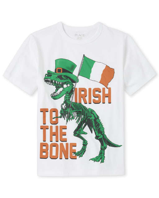 Camiseta con estampado de dinosaurio irlandés para niños