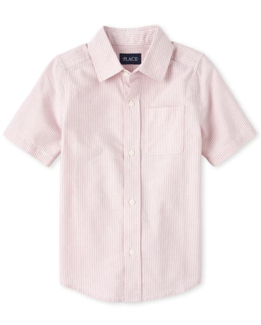 Boys Striped Oxford Matching Button Up Shirt