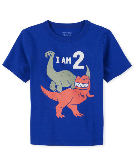 Toddler Boys Birthday Dino 2 Graphic Tee