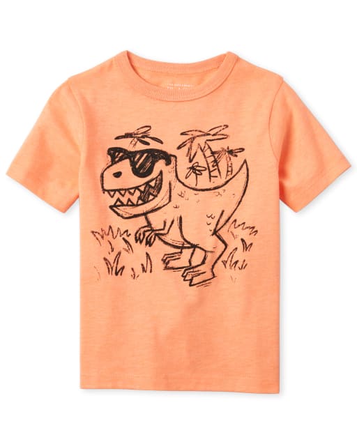 Camiseta con estampado de dinosaurio para bebés y niños pequeños
