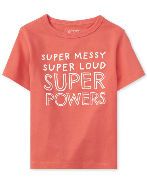 Camiseta con gráfico de superpoderes para bebés y niños pequeños