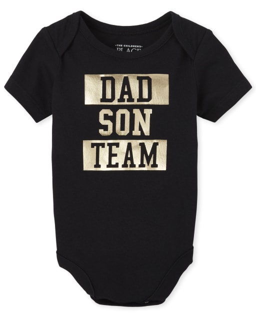 Baby Boys Matching Family Short Sleeve Foil Dad Son Team Graphic