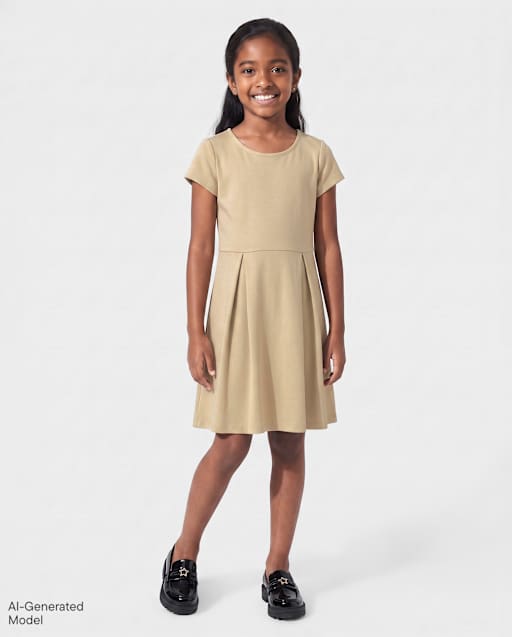 Girls Ponte Knit Everyday Dress