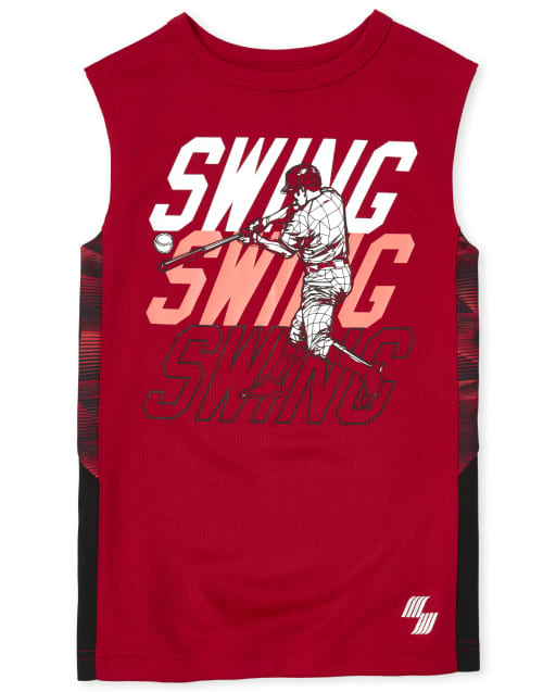 Boys PLACE Sport Sleeveless 'Swing' Side Stripe Graphic Performance Tank Top