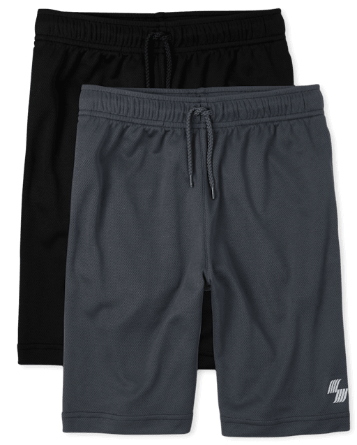 Boys Quick Dry Mesh Basketball Shorts 2-Pack