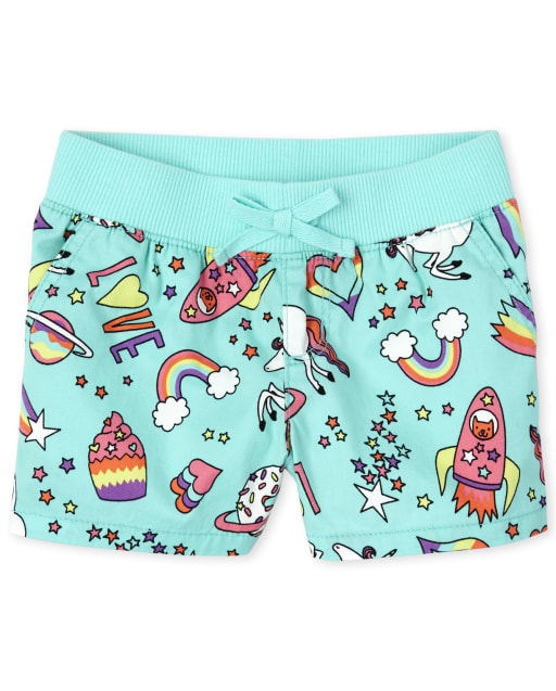 Girls Print Pull On Shorts