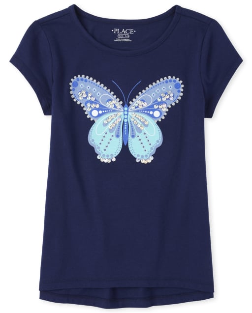 Haut bas orné de papillons pour fille