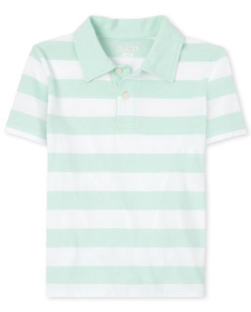Boys Striped Jersey Polo