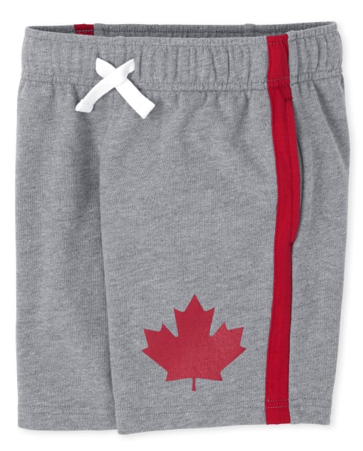 Boys Canada Day Maple Leaf French Terry Shorts