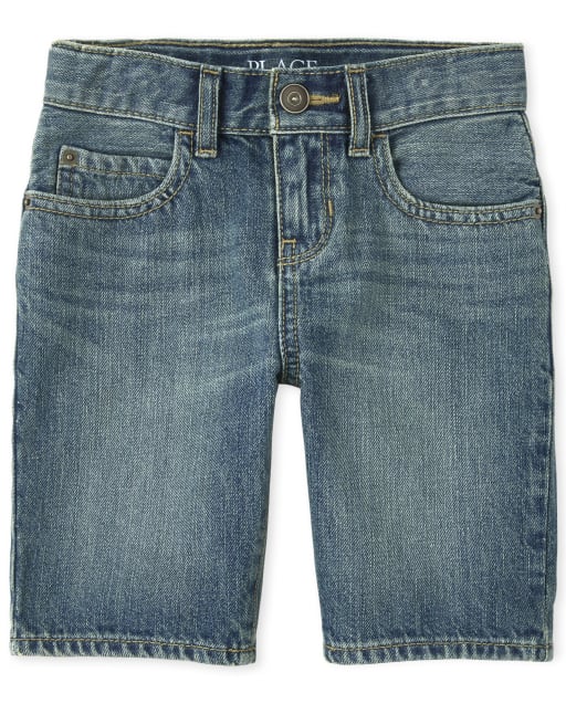 boys in denim shorts