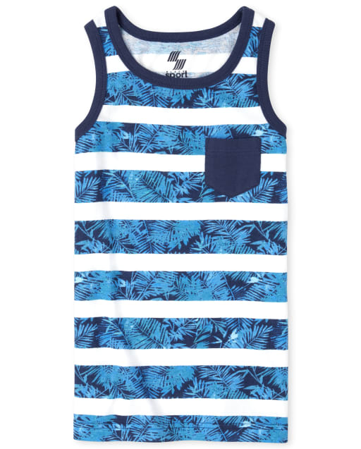 Boys Mix And Match Sleeveless Striped Pocket Tank Top