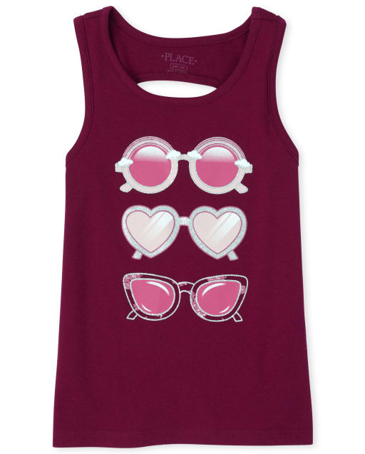 Top sin mangas con abertura y purpurina Mix And Match para niñas
