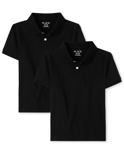 Polo de piqué de uniforme para niños, paquete de 2