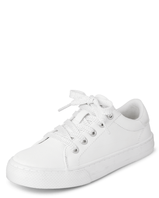 Girls Uniform Faux Leather Low Top Sneakers