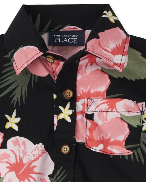 The Childrens Place Baby Boys Sleeve Poplin Short Set
