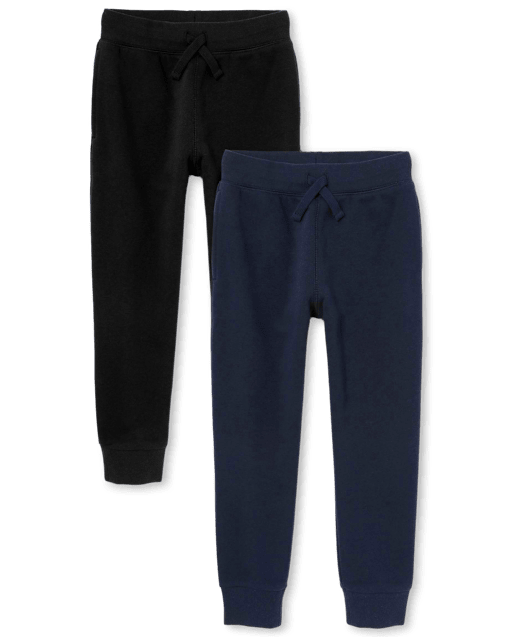 Paquete de 2 pantalones jogger de polar de uniforme para niños