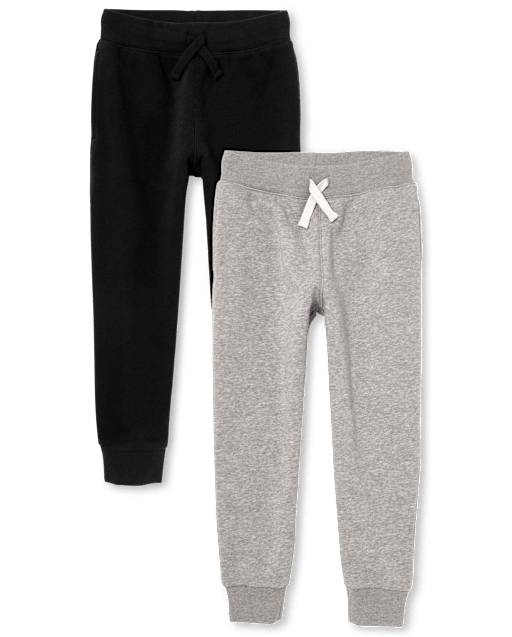 Paquete de 2 pantalones jogger de polar de uniforme para niños